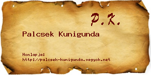 Palcsek Kunigunda névjegykártya
